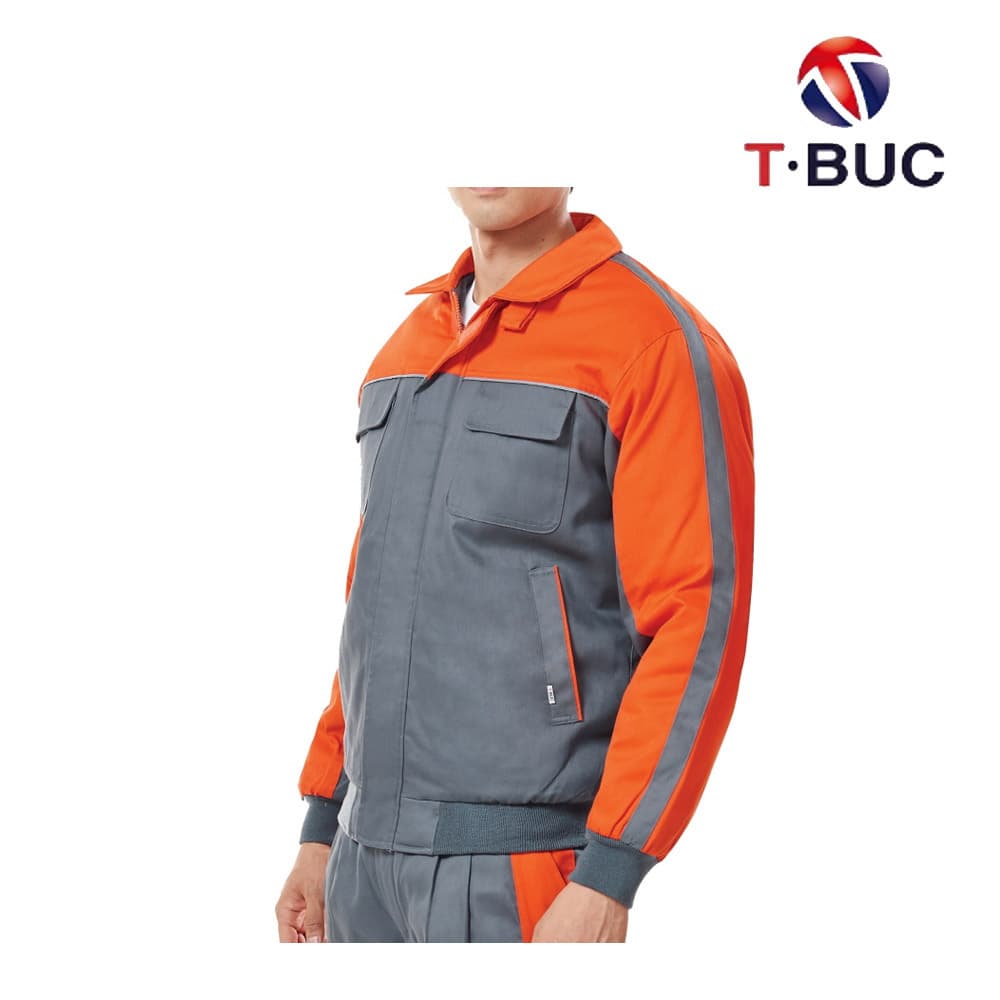 TB-769J/상의/겨울/티뷰크/패딩작업복/폴리65+코튼35/그레이&오렌지